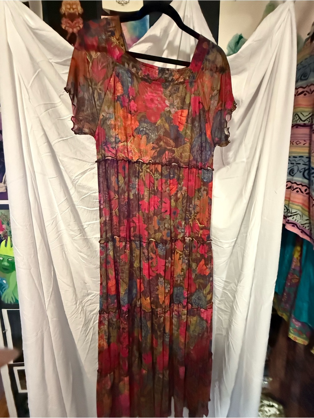 Natural Life Floral Tiered Maxi Dress in Multicolor - Picture 3 of 3